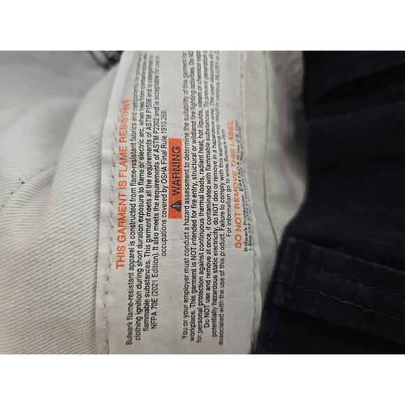 BULWARK FR Cargo Pants Mens 32x32 Navy Blue Flame Resistant Westex G2 Fabric - Picture 6 of 7